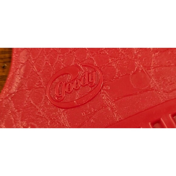 Vintage Goody Plastic Hair Pick Lift Comb Croc Textured RED 6.5" Made In USA - Picture 2 of 10